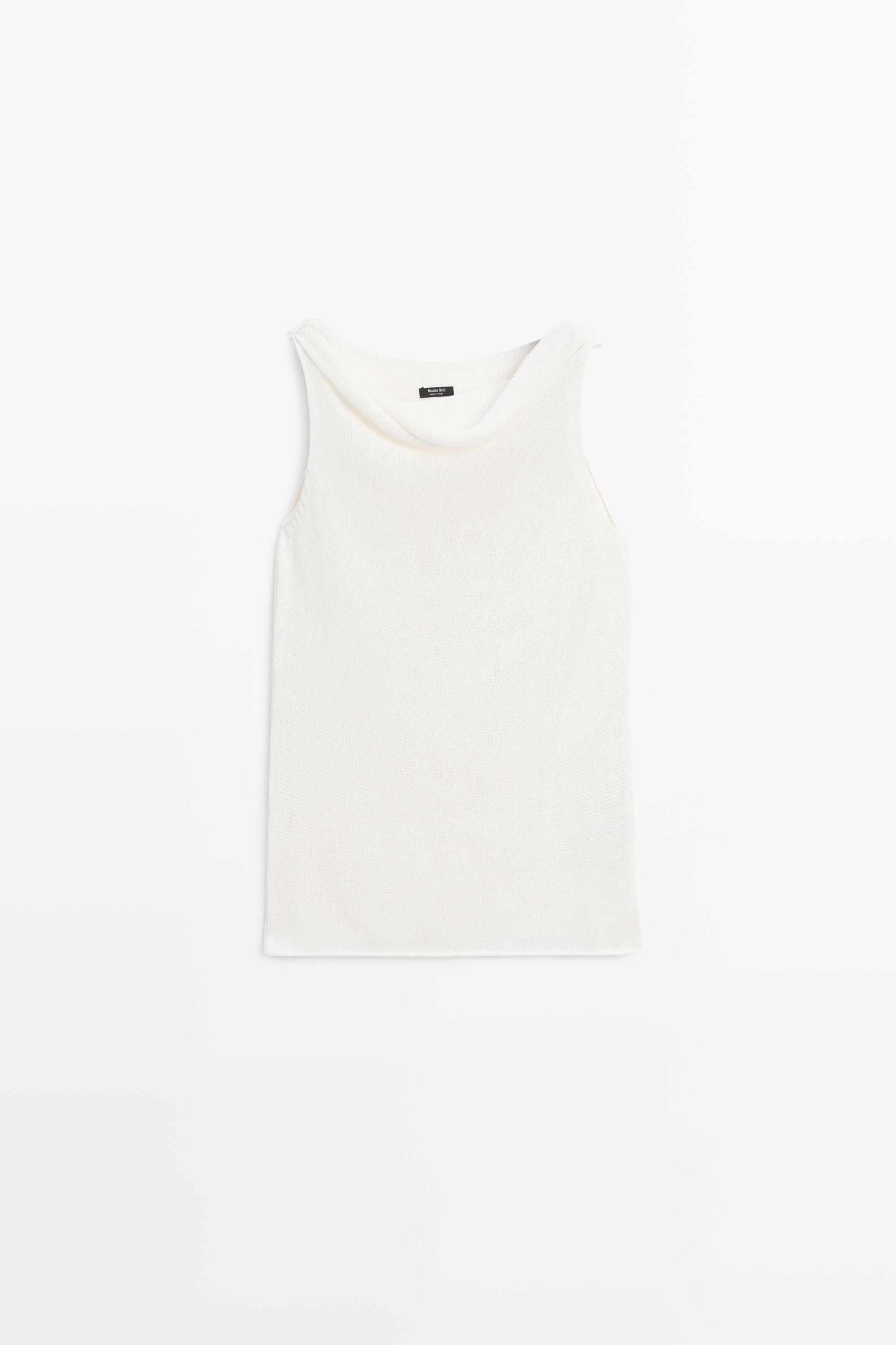 Top bustier en maille côtelée